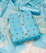 Sky-Blue Zari Woven Banarasi Salwar