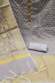 Grey Zari Woven Banarasi Salwar