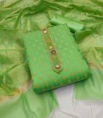 Parrot-green zari woven banarasi salwar