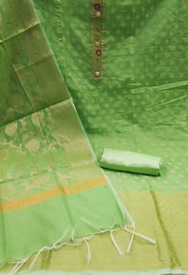 Parrot-green zari woven banarasi salwar 2