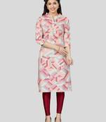 Multicolor printed rayon long-kurtis