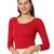 Salwar Studio Women's Red Woolen Lycra Stretchable Readymade Saree Blouse