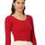 Salwar Studio Women's Red Woolen Lycra Stretchable Readymade Saree Blouse