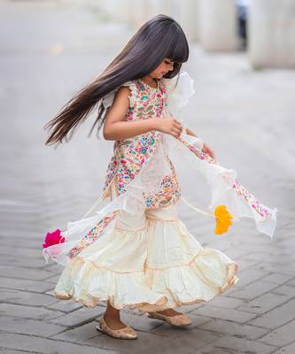 Floral Printed Top With Sharara And Dupatta 4