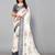 Pisara Off white & Black Chiffon Brasso Floral Printed Saree