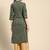 Mohvogue Women's Green Woven Design Cotton Blend Kurta.