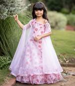 Flarry Sleeves one off shoulder with Lahenga