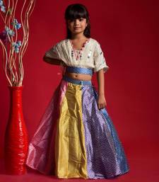 Multicolour Ghagra with V Neck style top