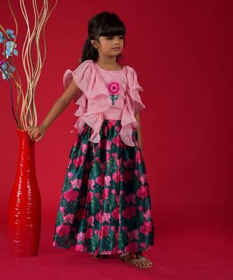 Ghagra with Frilled embroidered top 2