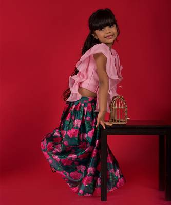 Ghagra with Frilled embroidered top 3