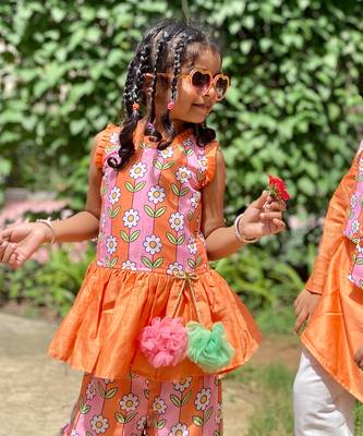 Peplum Kurta with Sharara and Hangings 4