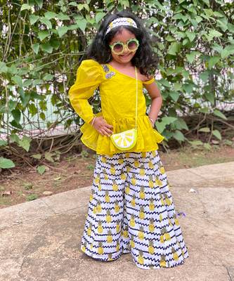 One off Shoulder balloned sleeve top with Palazzo 6