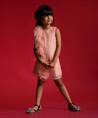 Frilled one side style frock 2