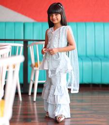 Long Peplum sleeveless Kurta with Sharara and Kurta