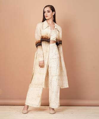 Beige,Brown And Gold Tunic Dress 2