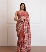 Hasina Batik Print Cotton Saree with Blouse Piece