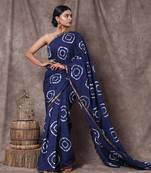 Anya Shibori Cotton Saree with Blouse Piece