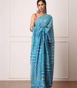 Ena Chanderi Dabu Print Saree with Blouse