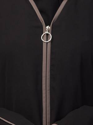 MRC Women's latest style simple design piping work front open abaya burqa 5