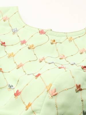 EthnoVog Ready To Wear Green Embroidered Georgette Palazzo sets 4