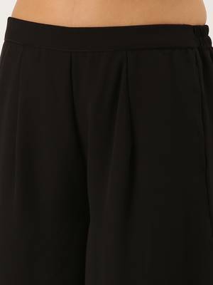 EthnoVog Ready To Wear Black Chinnon Embroidered  Palazzo Set 4