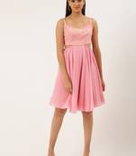 EthnoVog Ready To Wear Pink Embroidered Mini Dress