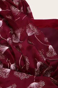 EthnoVog Ready To Wear Maroon Foil Printed Maxi Dress