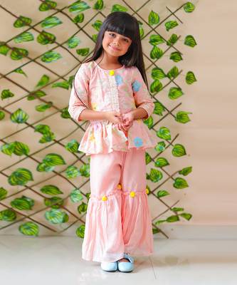 Peplum Embroidered top with Sharara 1