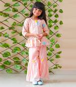 Peplum Embroidered top with Sharara