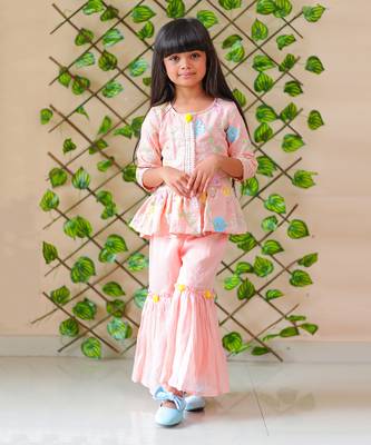 Peplum Embroidered top with Sharara 2