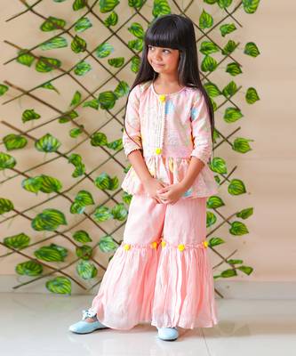 Peplum Embroidered top with Sharara 3