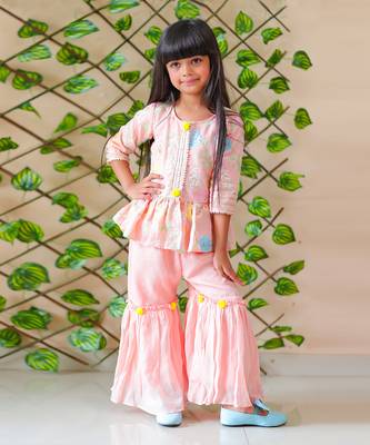 Peplum Embroidered top with Sharara 4