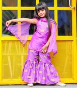 Cow Print incut kurta with sharara and dupatta