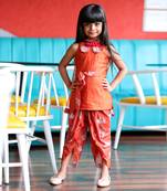 Peter Pan collared Kurta with Dhoti and Dupatta