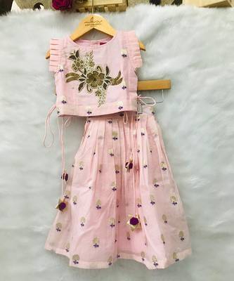 Hand Work Embroidered Top with Pleated Silk Skirt 3