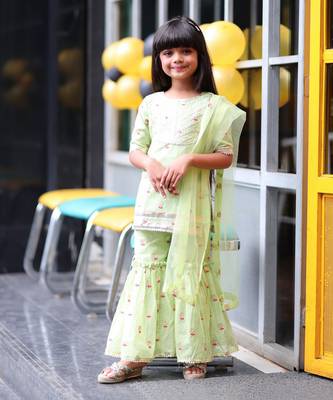 Gota Work Kurta with Sharara and Dupatta 1