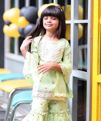 Gota Work Kurta with Sharara and Dupatta 2