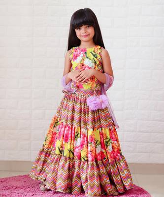 Zig Zag three tiered Lahenga with crop top 4