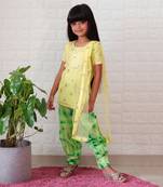 Chanderi Kurta with Batik Print Dhoti