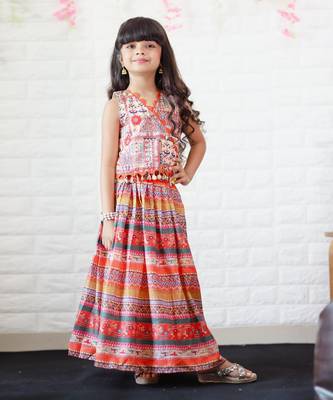 Pleated Lahenga with Angrakha Style Top 1