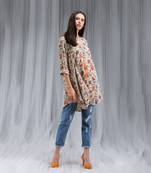 Payal Singhal Khaki Chidiya Print Cowl Tunic