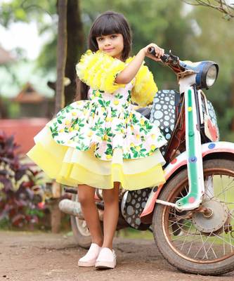 Lemon Print three tier dress 3