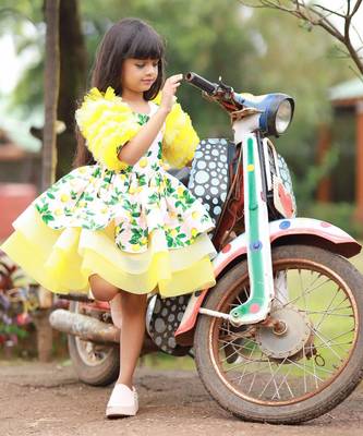Lemon Print three tier dress 4