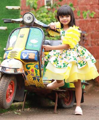 Lemon Print three tier dress 5
