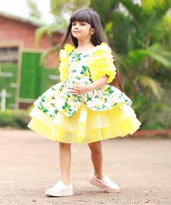 Lemon Print three tier dress 1