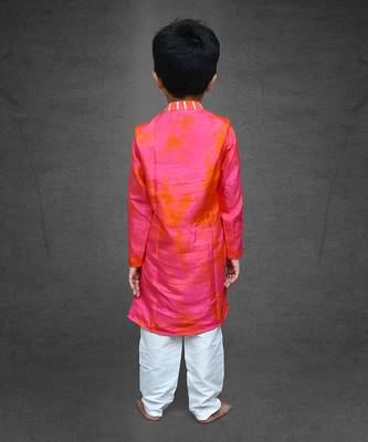 Tie and dyed Pinkish Kurta with Chudidar 2