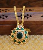 Green palakka gold plated necklace