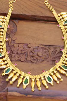 Kerala traditional gold plated palakka necklace