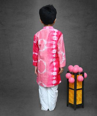 Tie and Dyed different cut Kurta with off white chudidar 3