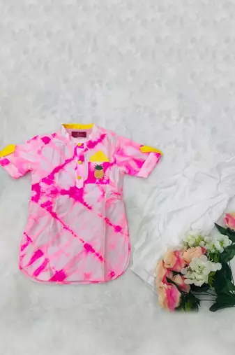 Tie and Dyed Apple cut Kurta with Patiala